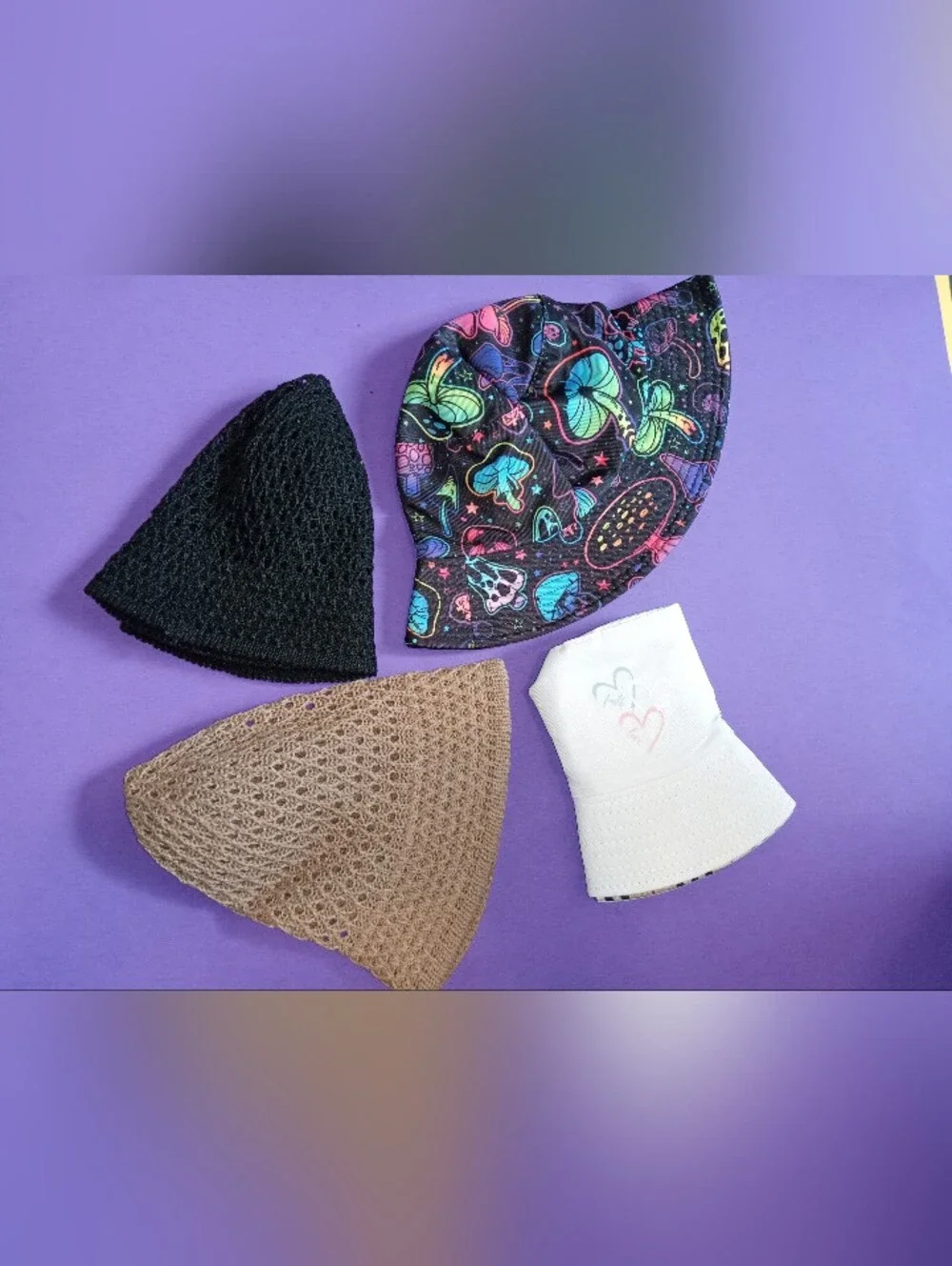 Bundle Of Buckets - Four Hats— Black, Brown, Multicolor, White